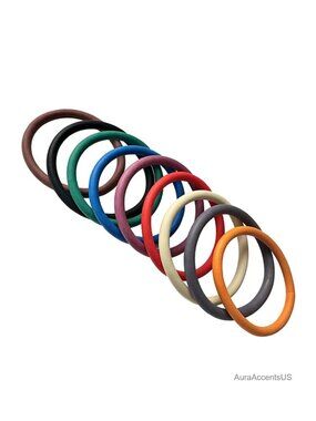 Stackable Rubber Bangle Bracelets Set of 8 Handmade Punk Matte Finish